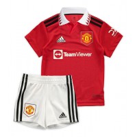 Manchester United Donny van de Beek #34 Fotballklær Hjemmedraktsett Barn 2022-23 Kortermet (+ korte bukser)